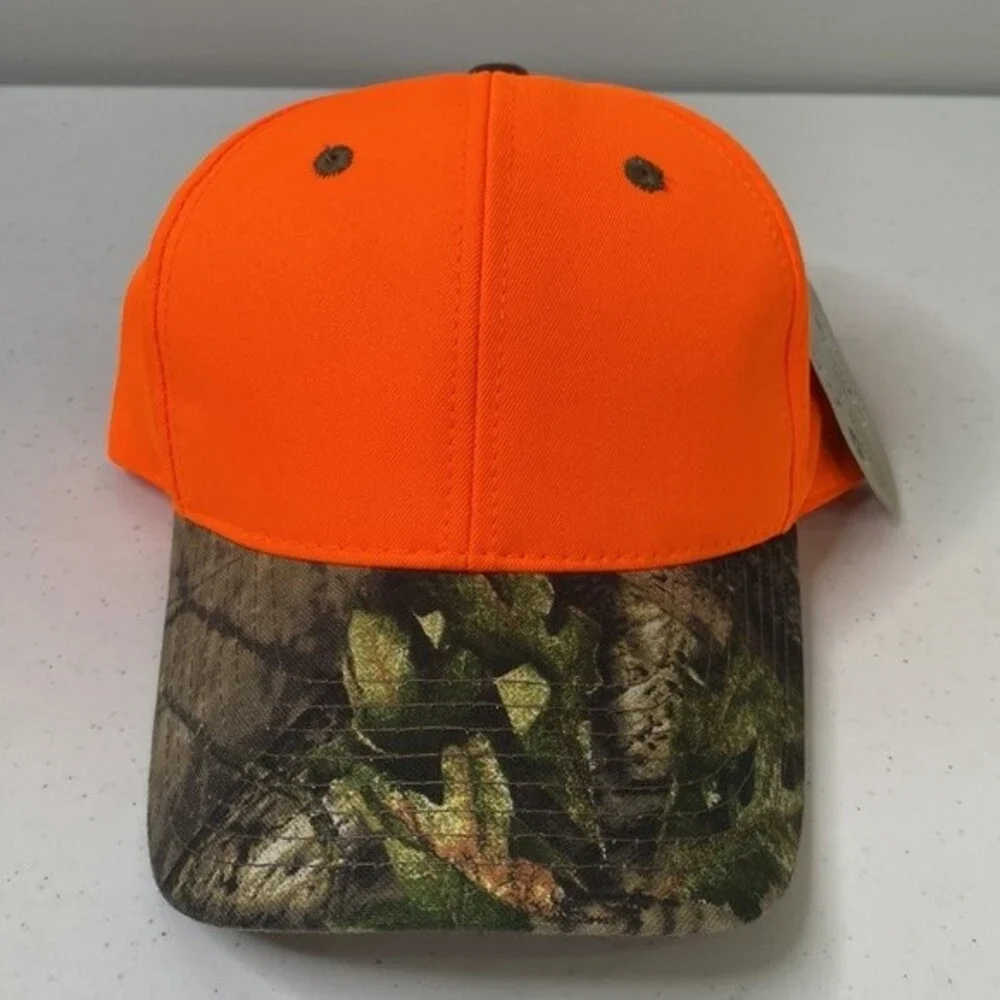 Mossy Oak Camo Hat Neon Orange Cap Hunter Game Trucker